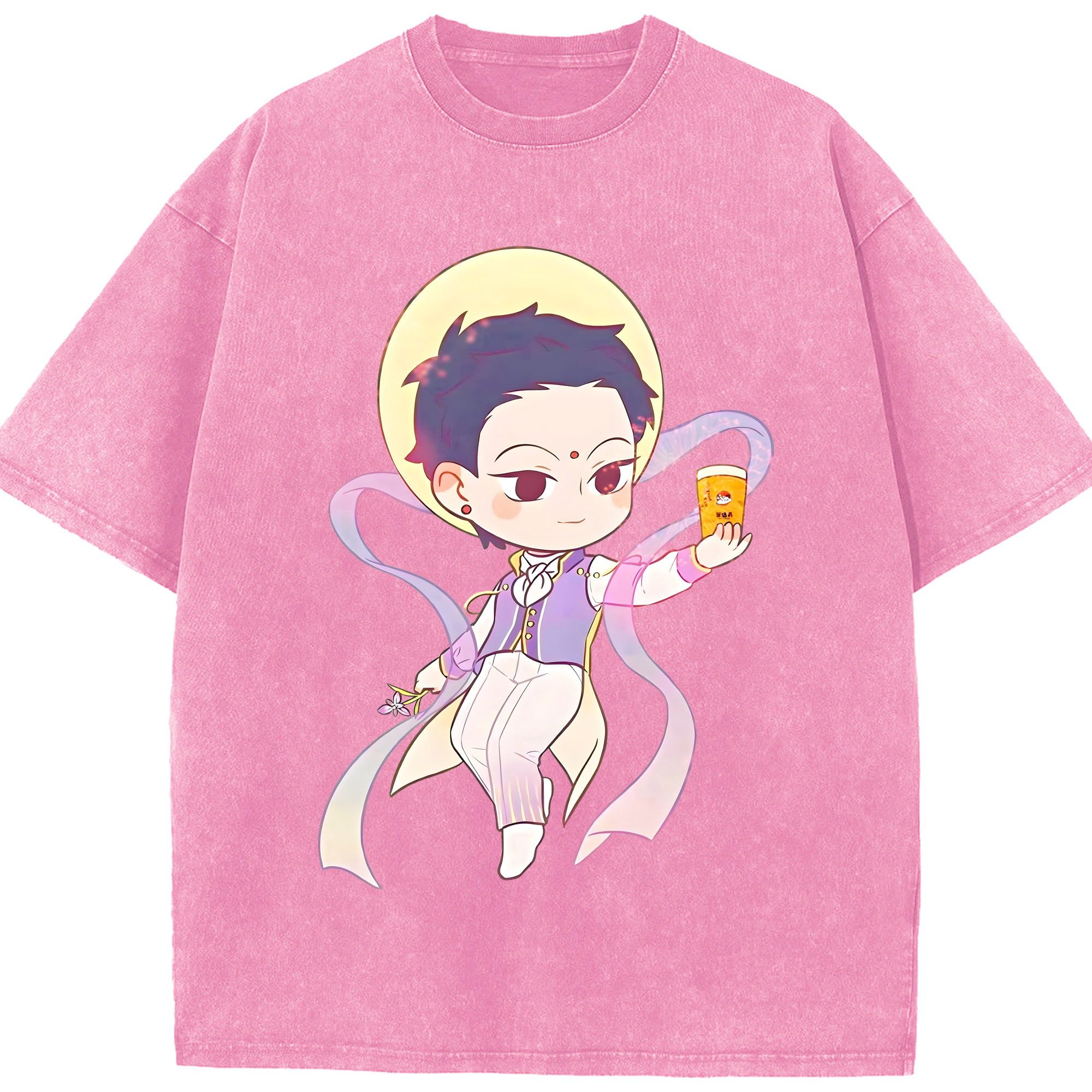 （画像用） Ne Zha 2 ナタ 魔童の大暴れ 綿100% ヴィンテージ風 半袖Tシャツ（フロントプリント）